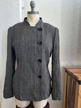 Armani Collezioni Assymetical Button Up Wool Jacket